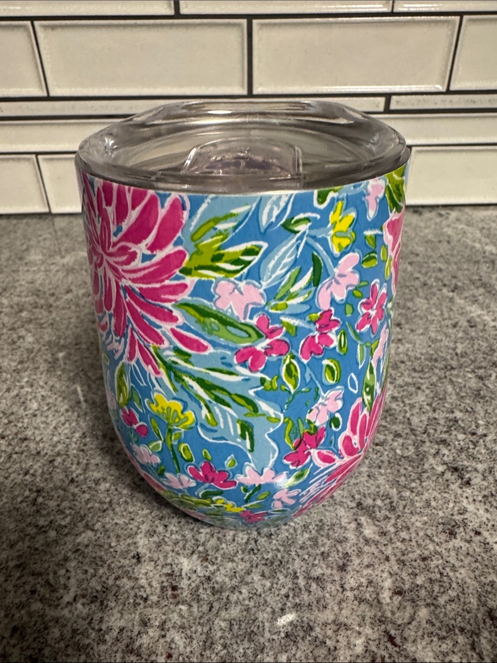 Lilly Pulitzer Floral Insulated Stemless Tumbler in Blue, Pink, Green